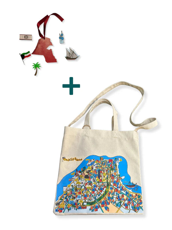 Tote Bag + Kuwait Brooch.