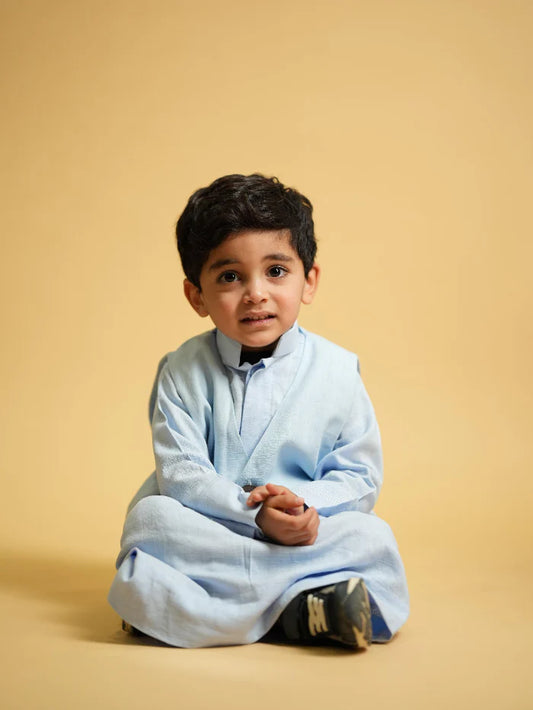 Al firdos X Ajeeb Set - Blue Linen