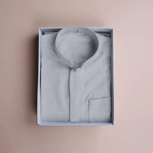 Men's Linen Dishdasha -Grey
