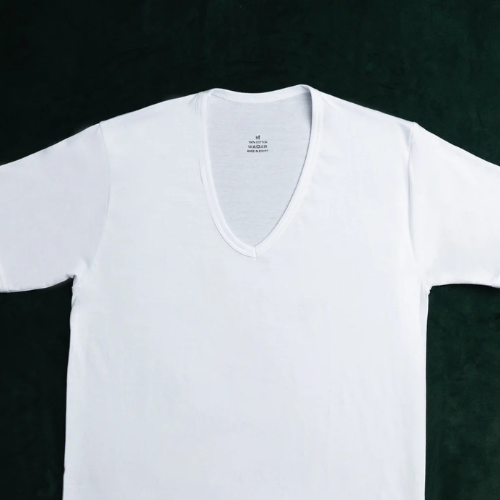 Top Underwear - V Neck Egyptian Cotton.
